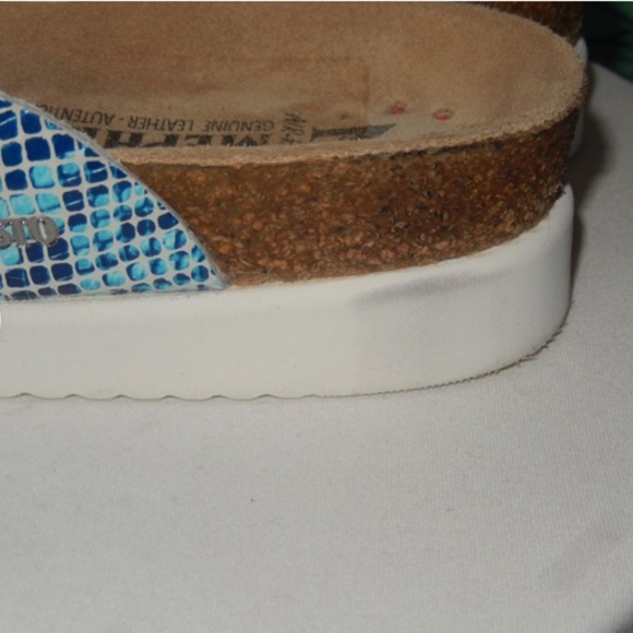 Mephisto Turquoise Blue White Helen Sandals Shoes 38 - Picture 4 of 6